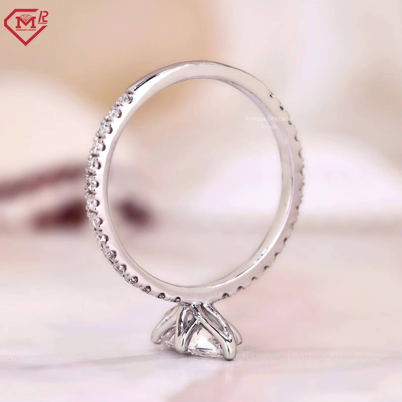10K 14K 18K Moissanite Diamond Ring Wholesale Engagement VVS Marquise Cut 15 CT Moissanite Ring