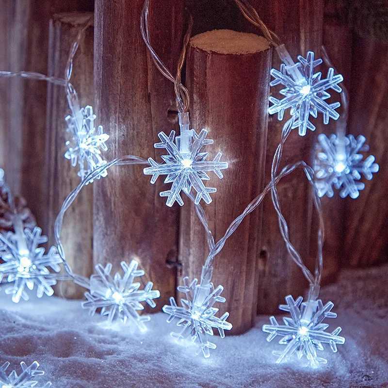 1510m LED Snowflake String USBBattery Fairy Light String Festive Party Decorative Lights Christmas Tree Decorative Lights C251024