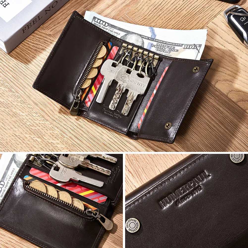 HUMERPAUL Genuine Leather Key Organizer for Car Housekeeper Small Home Key Case Top Quality Mini Wallet with Coin Pocket Z251023