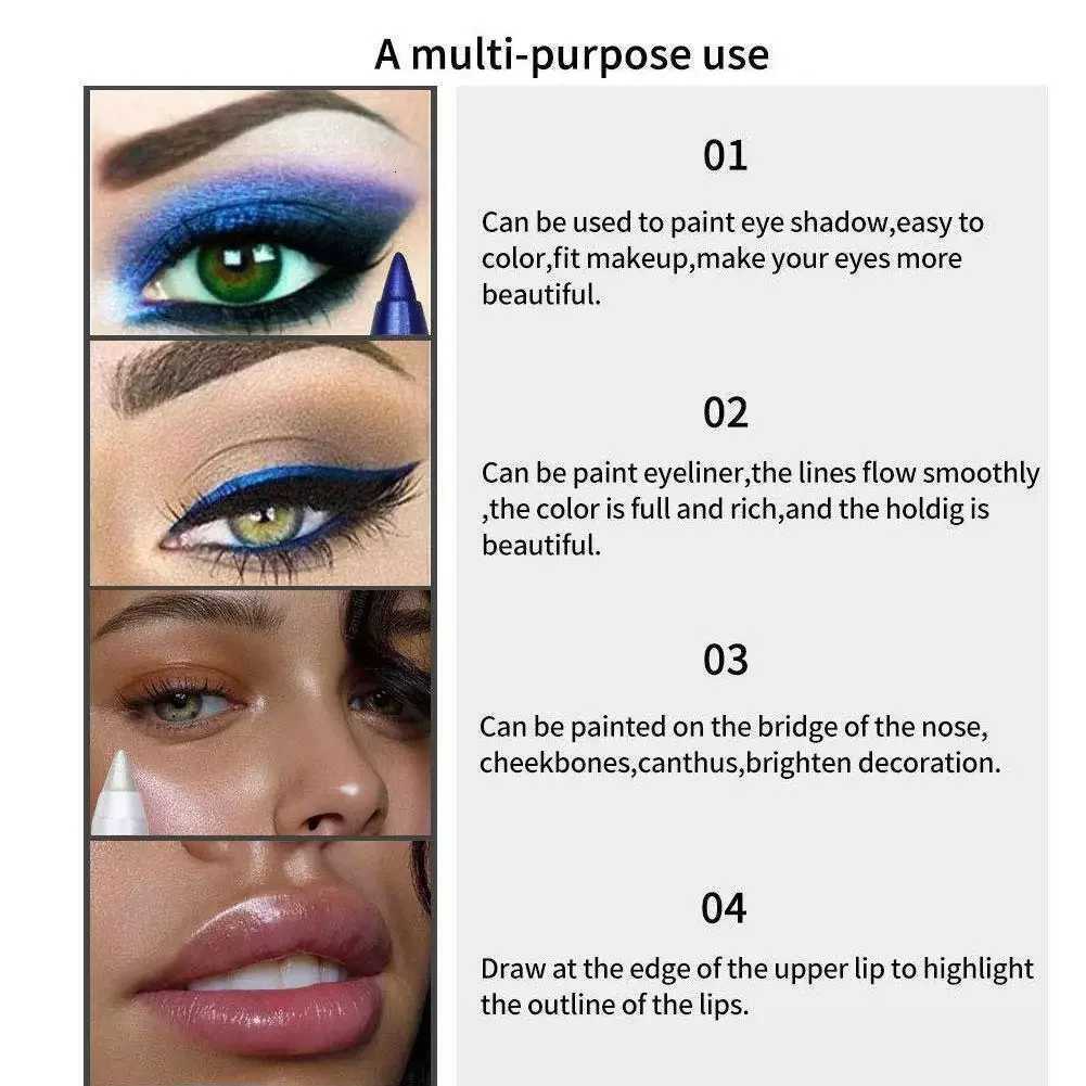 New 14 Colors Waterproof Eyeliner Pencil Pigment Brown Black Glitter Eyeiner Pen for Women Fashion Colors Eyes Makeup CosmeticsL251024