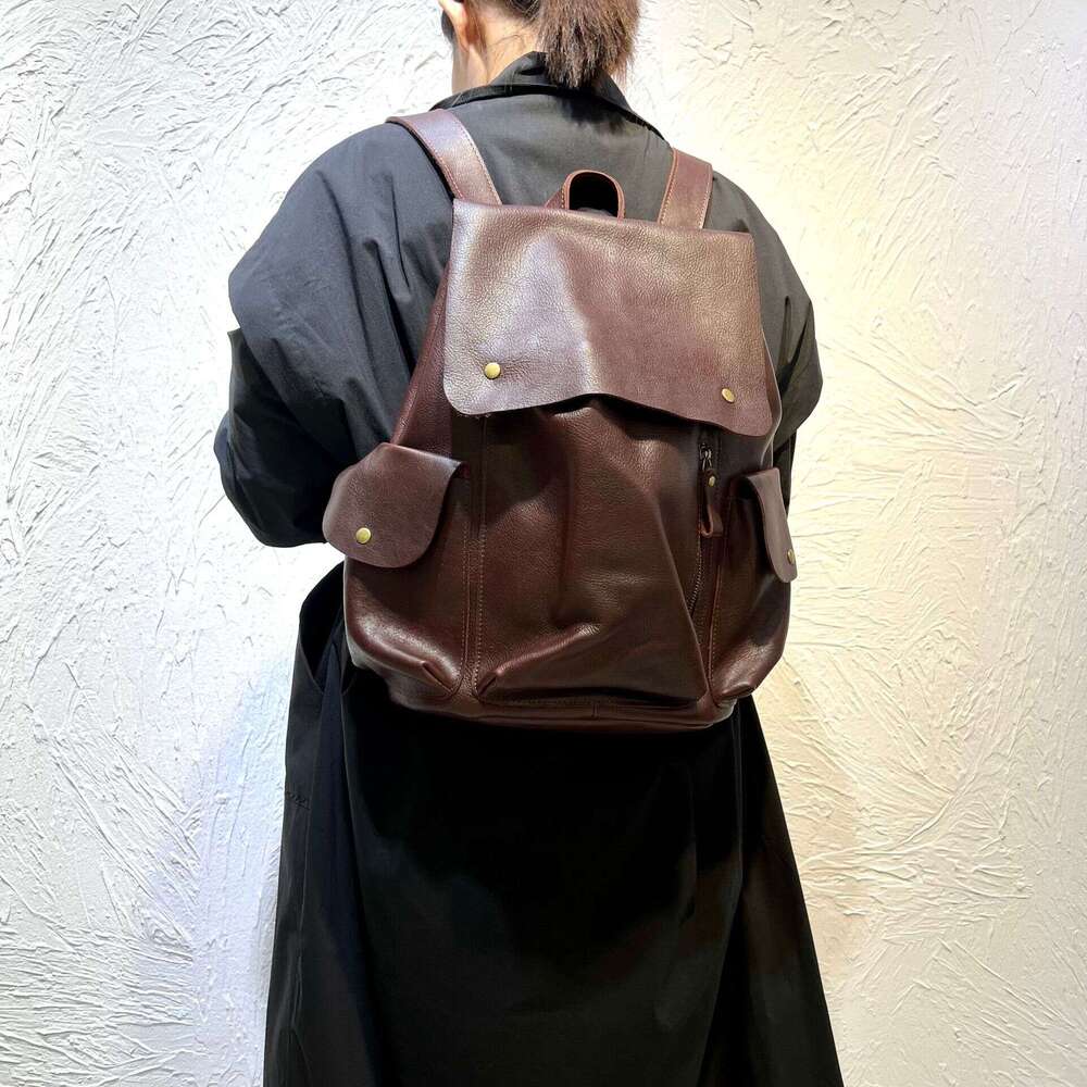 Genuine Leather Handmade Top Layer Cowhide Unisex Backpack Large Capacity High Quality European and American style
