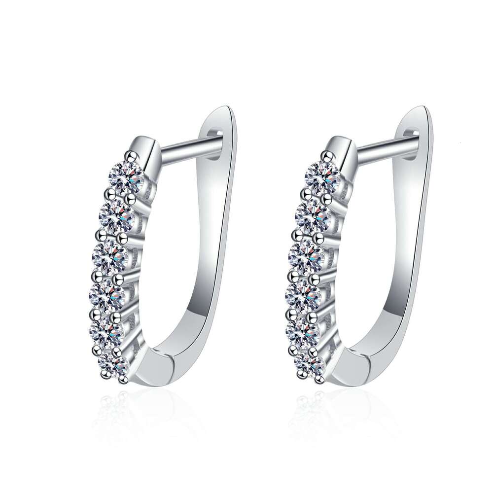 DHCollections-- XDY Pure Sier Personality Simple Single Row Moissanite Earrings Ear Clips Gift