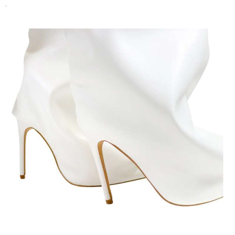 Fold Over For Women Shark Pointed Toe Stiletto Heel Knee High Slouchy Boots