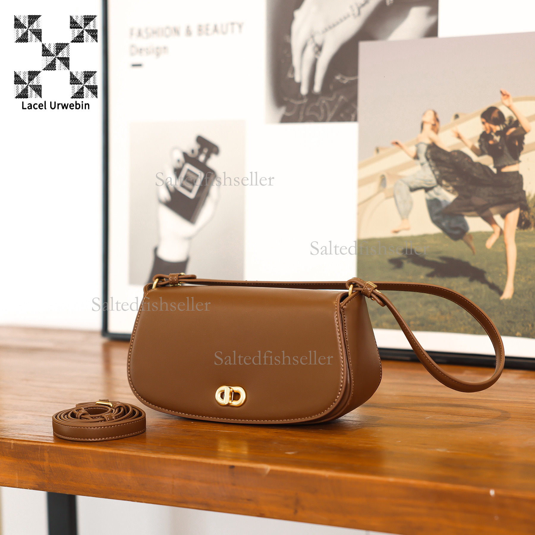 Lacel Urwebin Designer Women's Luxury Mini Handbag New Fashion Versatile Commuter Business Bag High End Metal Buckle Shoulder Cross Small Square 