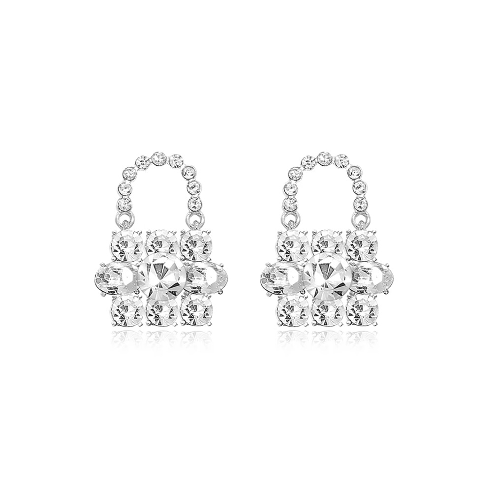 Gold earrings Luxury earrings S925 Silver Needle Pearl Hollow Square Earrings Light Luxury Retro High Grade Zircon Earrings Geometric Earrings Designe