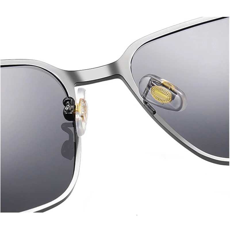 Luxury Stainless Photochromic Men Sunglasses High Quality Metal Square Polarized Change Color Sun Glasses Fashion Driving ShadesT251024