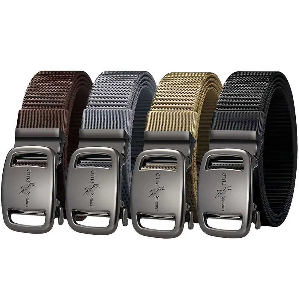 Casual Simple Wild Style Trendy Jeans Belt Men Business Luxury Brand Quality Canvas Belt Black Automatic Buckle Belt W251024