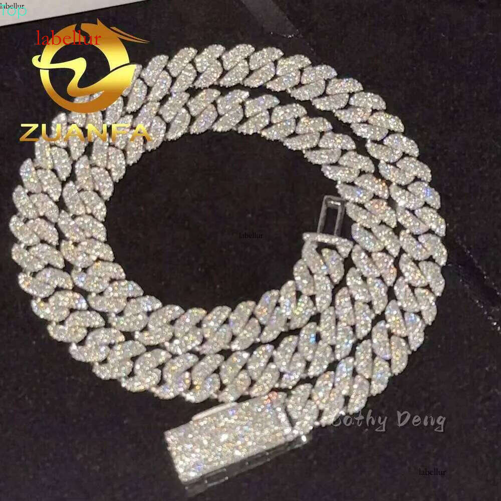 High Quality 10Mm Silica Hip-Hop Sier Chilled Cuban Chain Strap GRA Certificate