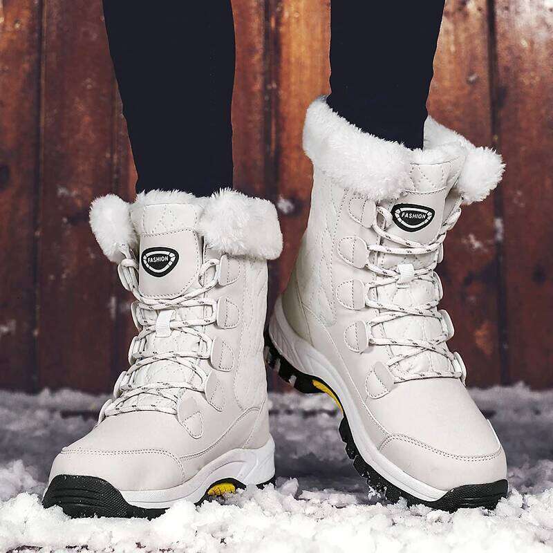Moipheng Women Classic Snow Winter Warm Handmade Platform Shoes Womens Boots Ankle Botas De Mujer Size 42 Booties