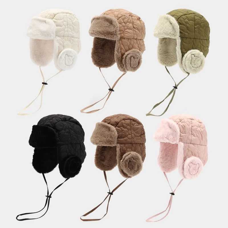 Kids Hats Winter For 15Y Boys And Girls Plush Lei Feng Hats Warm Ear Protective Hats Cute Thick Windproof Pullover HatsL251024