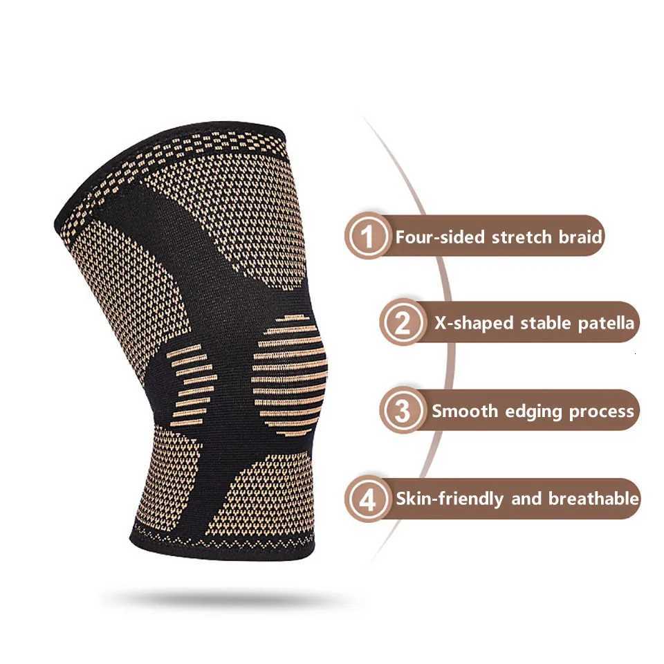 1Pcs Band Copper Nylon Knee Brace for Arthritis Pain and Support Knee Sleeve Compression for Sports Workout Arthritis ReliefW251024