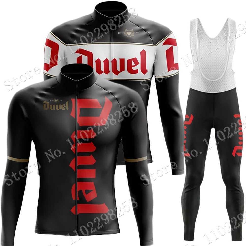 Winter 2023 Duvel Cycling Jersey Set Mens Beer Drink Belgium Cycling Clothing Long Sleeve MTB Bike Road Pants Bib MaillotT251024