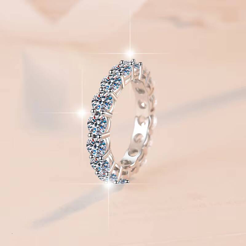 Fine Jewelry Wholesale Prices 3MM4MM VVs1eternal Moissanite Rings Band SS925 Sterling Silver of Ladies Wedding Stackable Rings