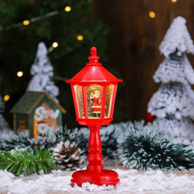 1PC Waterfilled hexagonal desk lights Christmas decorations glowing night lights Christmas creative ornaments holiday gifts C251115