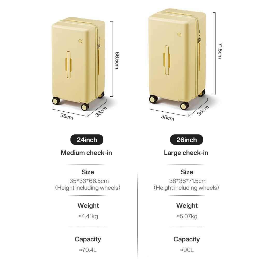 Mixi LargeCapacity Suitcase 24 26nch Checked in Rolling Wheels PC Luggage TSA Lock Trolley Case Travel Suitcases Trunk M9301W251024