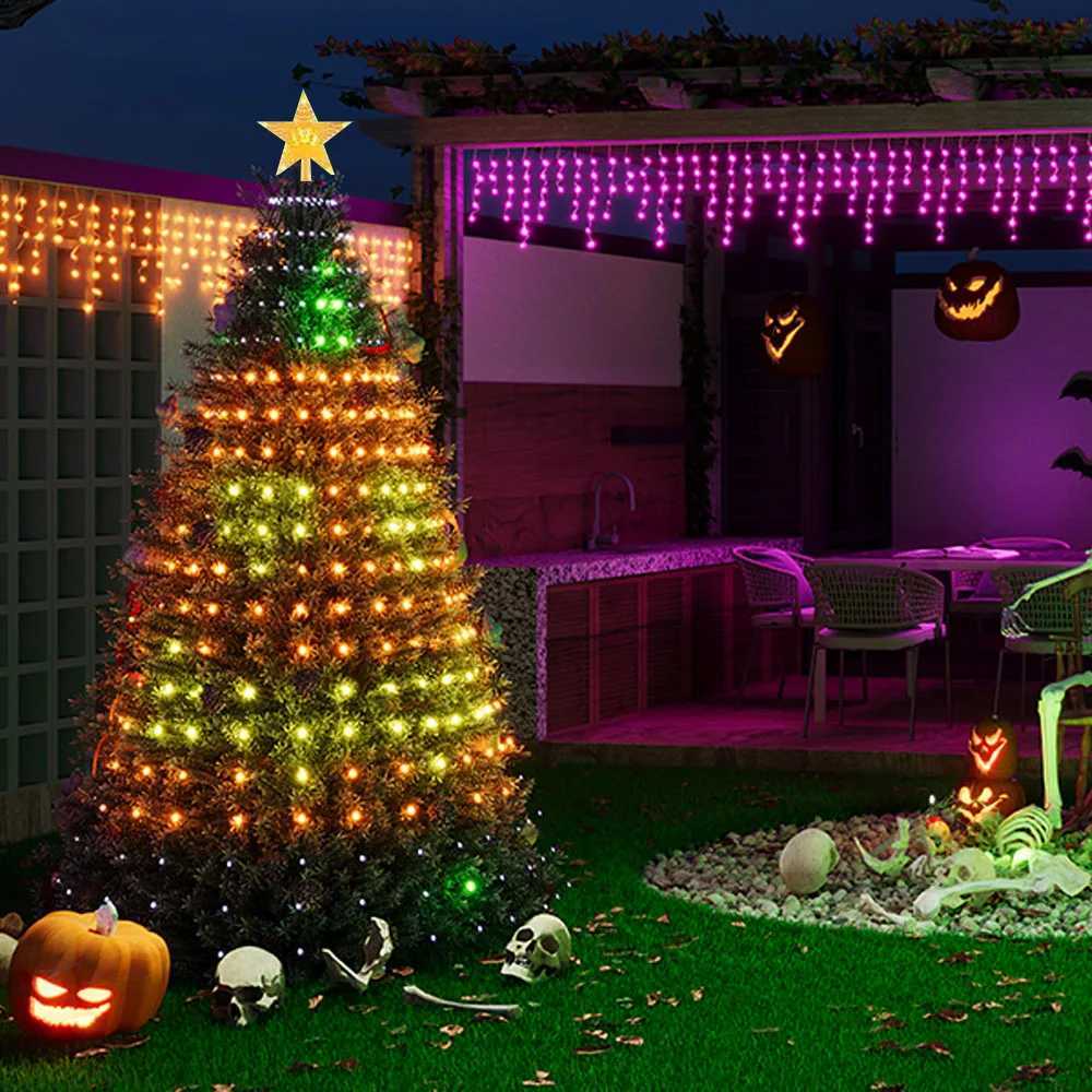 59FT18M 400LEDs Christmas Tree Lights Outdoor Holiday String Lights with Star Shape Smart LED Xmas Tree for Indoor Decor C251024