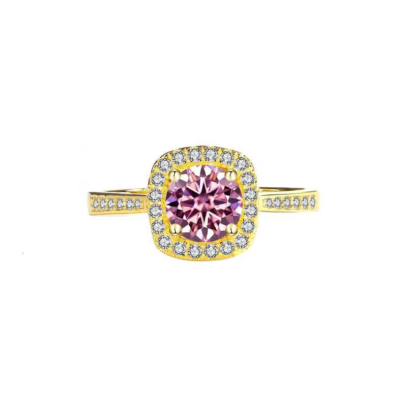 Luxurious 20 Grams White Bright Moissanite Engagement Ring 6Shaped Halo for Bride Lady Luxurious Quartz Rings