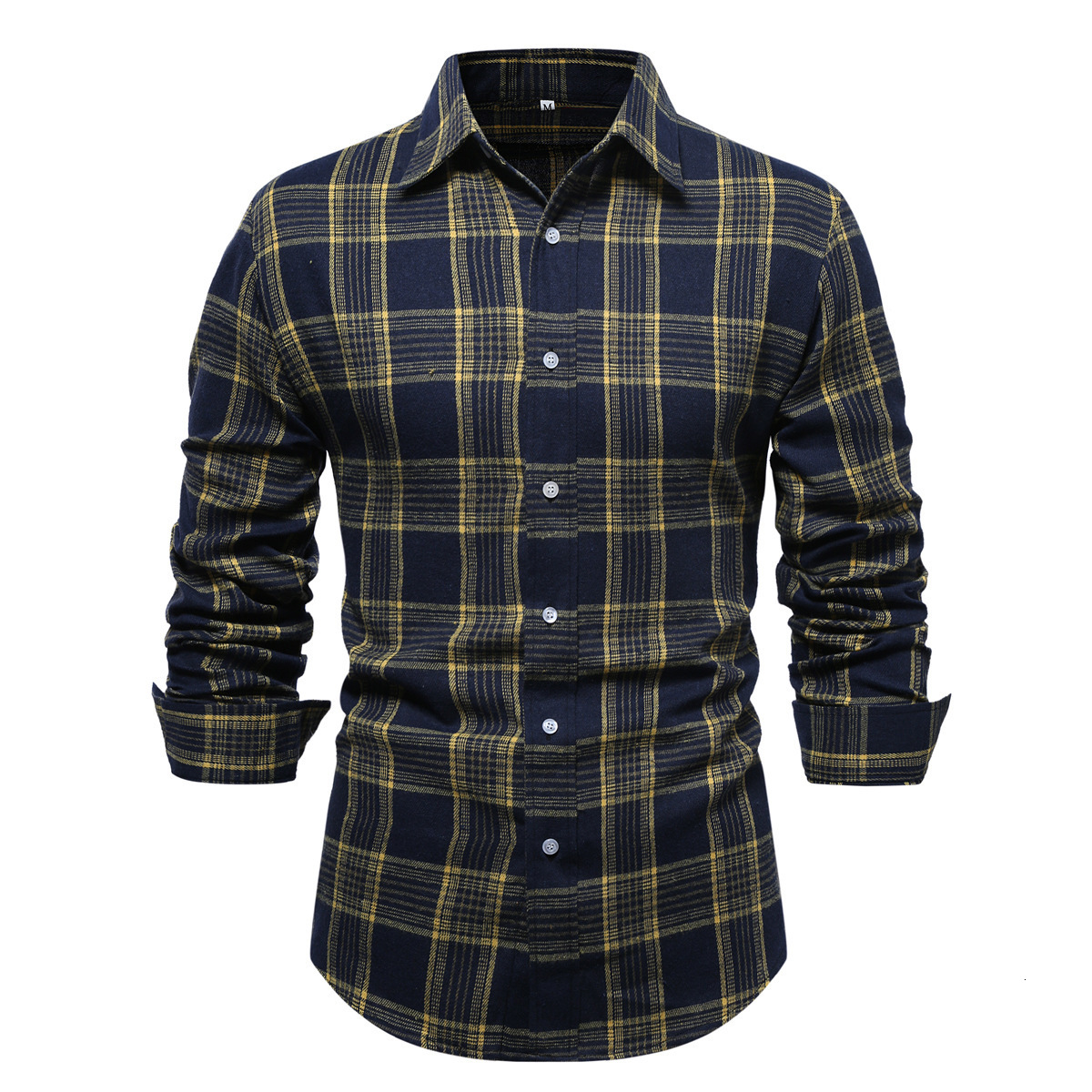 Fashion Cardigan Red Brushed Plaid Long Sleeve Men's Shirt Business Casual Shirt Men's Spring Autumn Top