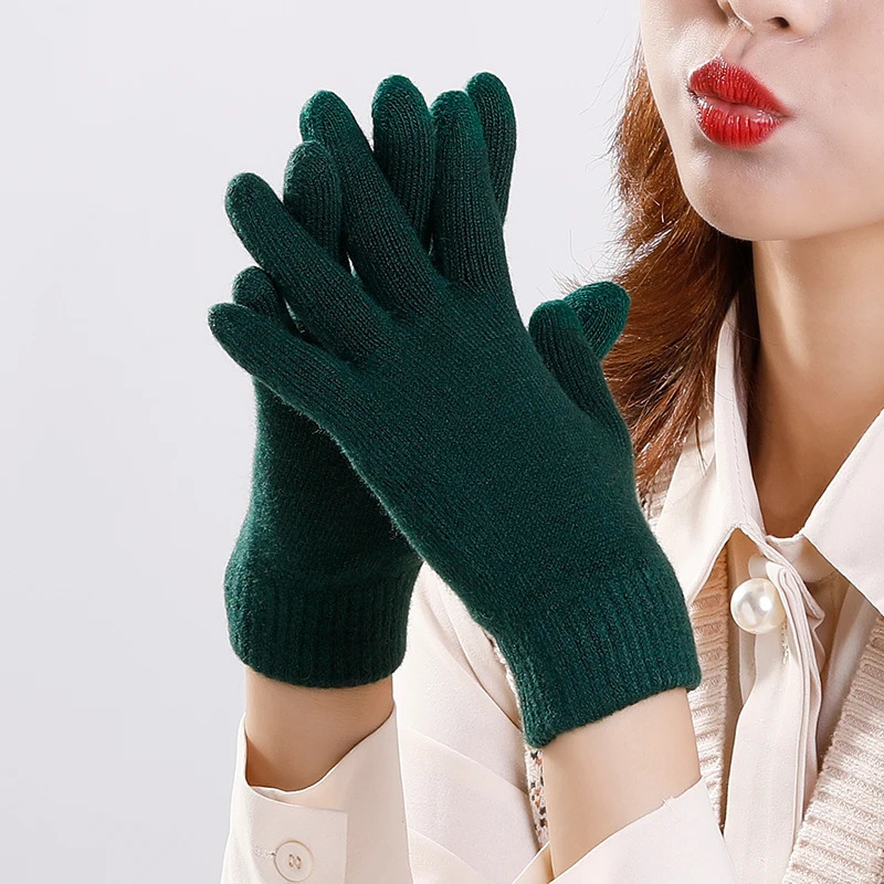 DjzDsm Winter Touch Screen Gloves Mens 100 Merino Wool Gloves MensWomens Soft Warm Elastic Knit Mittens Full Finger 251023
