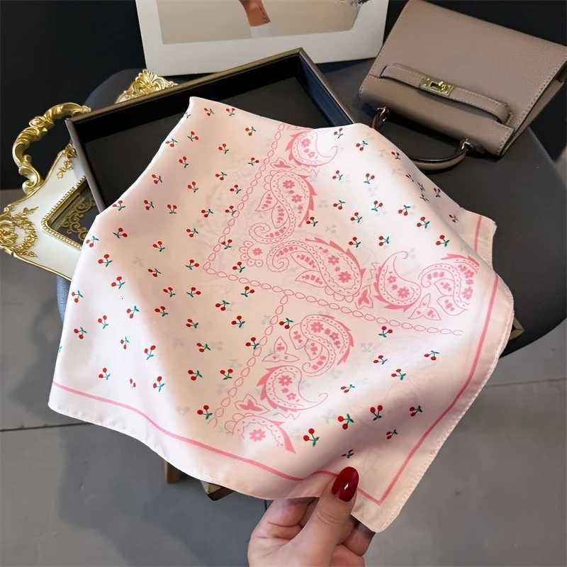 68cm ry Cashew Printed Scarf Wens Spring and Summer New Imitation Silk Scarf Fresh and Versatile scarf Scarfs Shl Y251024