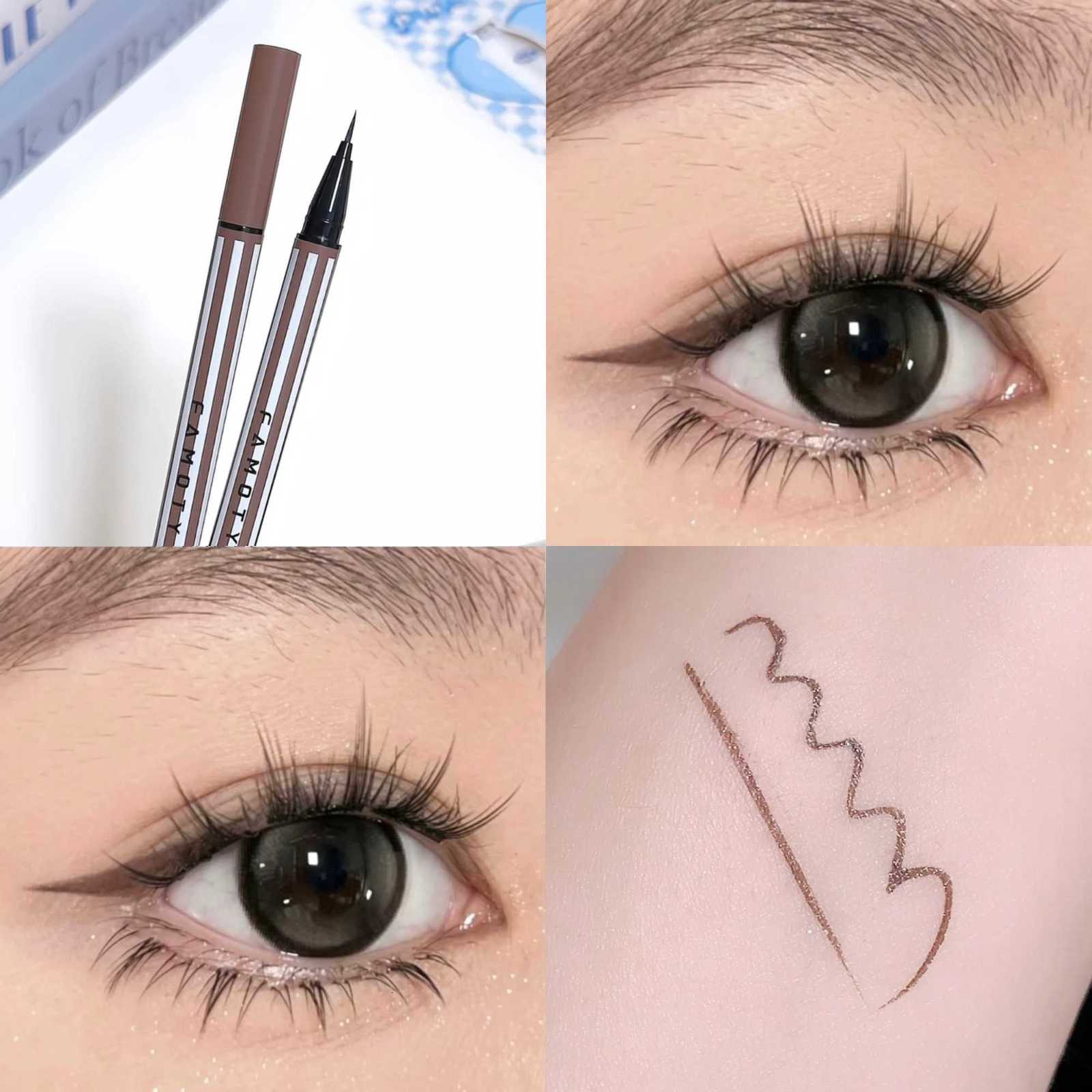 4 Color Quick Dry Slim EyelinerUltrafine Matte Liquid Eyelash Pencil Waterproof Brown Lasting Lying Silkworm Lower EyelashesL251024