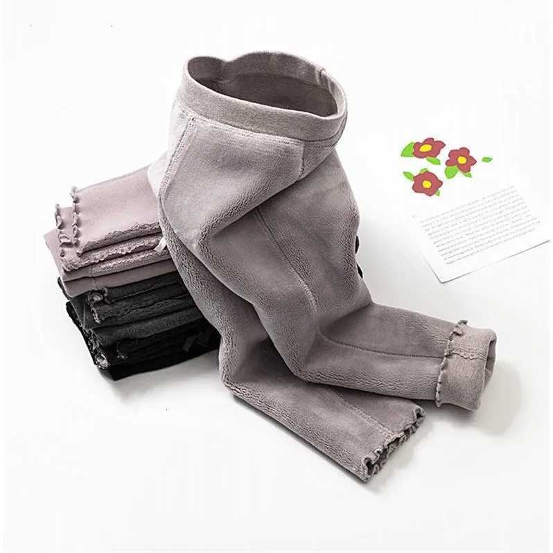 Girls Warm Leggings 2025 Winter New Fashion Casual Daily Thicken FleeceLined Solid Color Bowknot Pants Lining Color RandomT251024