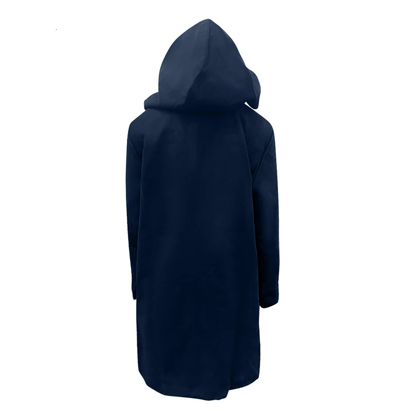 Men s Winter Duffle Coat Loose Fit Classic Wool Blend Long Sleeve Hood Toggle Outwear 251023