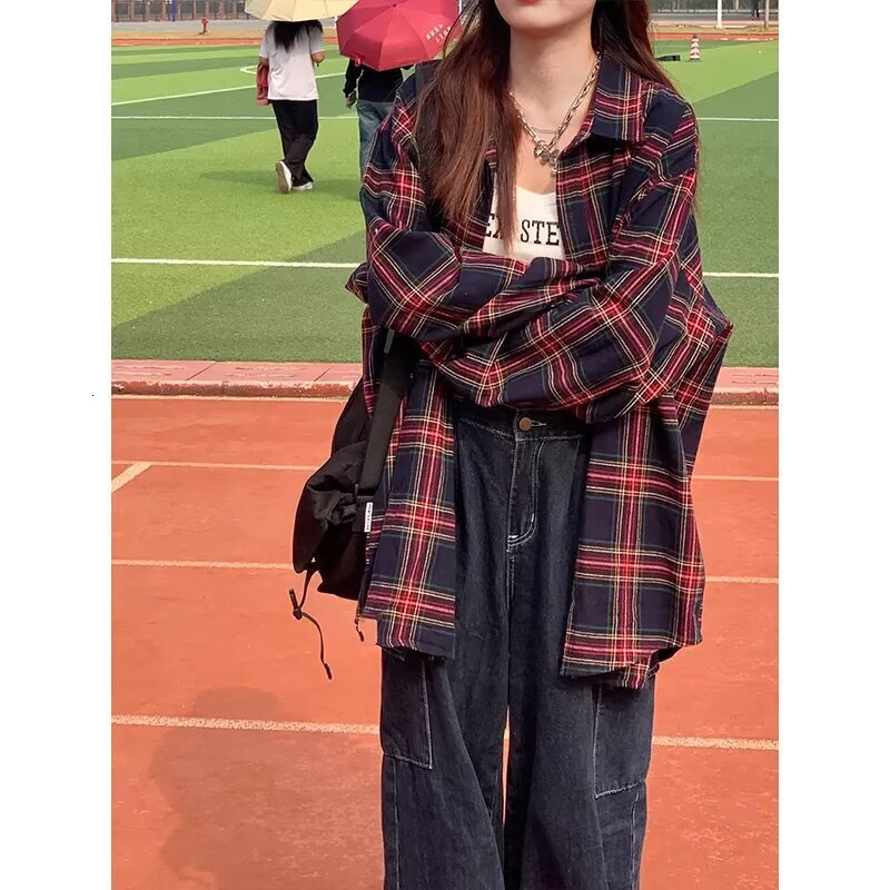 Fashion Cardigan Plaid Shirt Casual J Plaid Shirt Men Long Sleeve Youthful Student Versatile Trendy Jacket