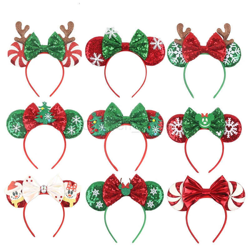 Disney Christmas Cute Mouse Ear Headband for Girls - Festive Holiday Accessory with Adjustable Band