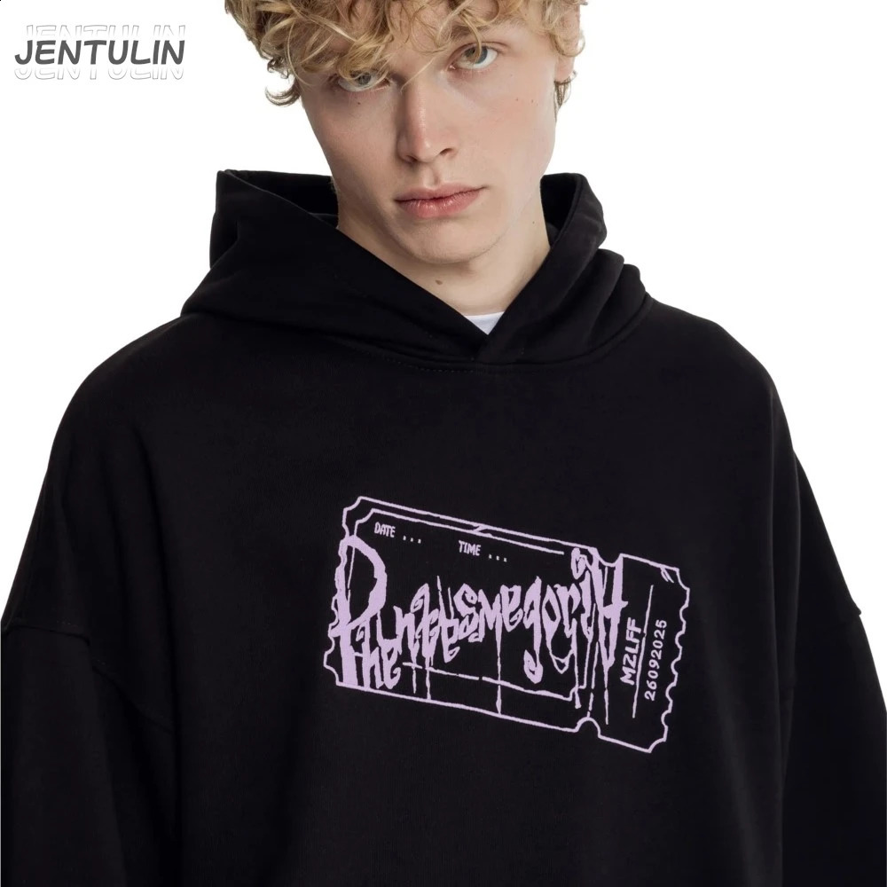 Streetwear kpop Men Hoodies phantasmagoria Graphic Print Hooded Letter Pullover Sweatshirt Hip Hop Y2K Unisex Clothing Goth Tops 251018
