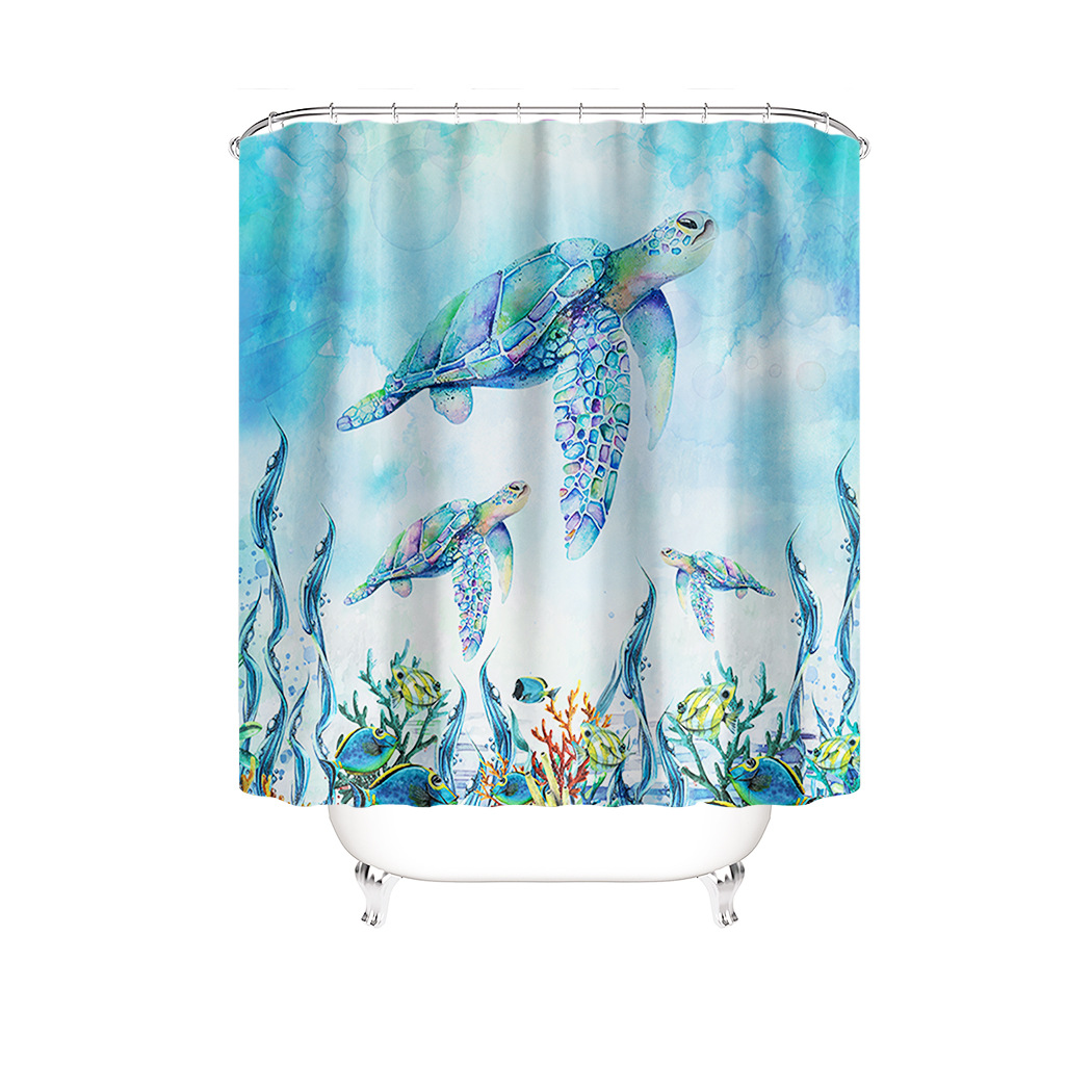 YL-37552 Hot selling digital printed shower curtain animal waterproof, mildew-proof and moisture-proof bathroom dry and wet separation curtain