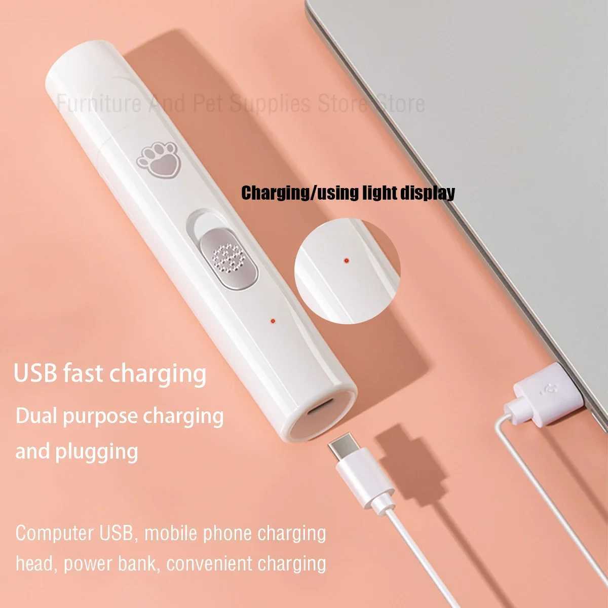 Electric Dog Nail Grinder Pet Nail Clipper USB Rechargeable Pet Nail Trimmers Painless with Polisher Wheel for SmallLarge Pets Z202510241