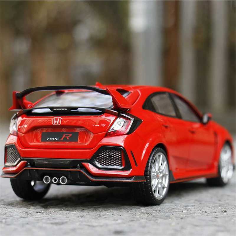 New 124 HONDA CIVIC TYPER Alloy Car Model Diecast Vehicles Metal Sports Car Model Sound and Light Collection Children Toy Gift W251114