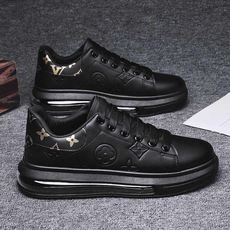 Fashion Designer Printed Casual Shoes Pu Leather Waterproof Air Cushion Sneakers for Men