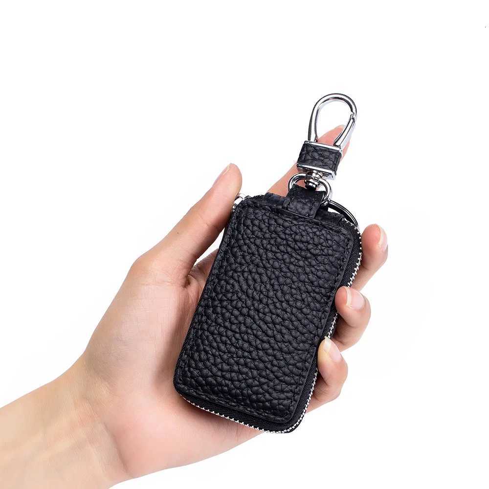 Fashion Genuine Leather Women Key Case Wallet Men Car Keychain Case New Orange Key Pouch Bag Zipper Key Holder Wallet Versatile Z251023
