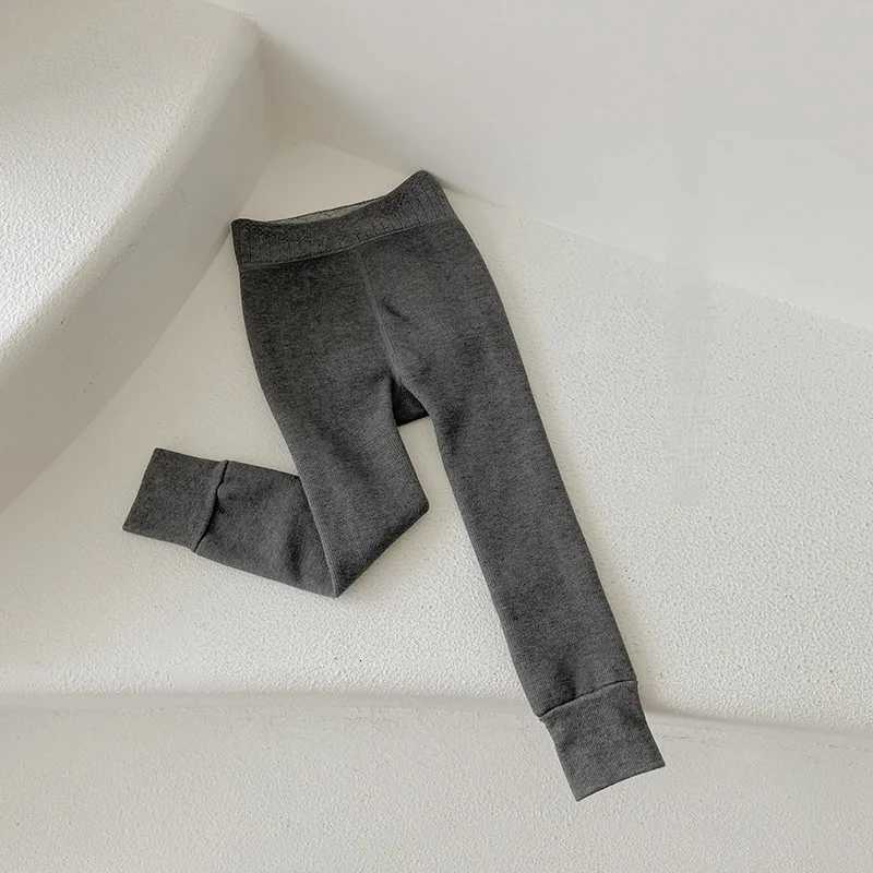 Girls Winter Fleece Kids Pants Waist Korean Warm Pants Versatile Lined Skinny Leggings Childrens for 312YT251024