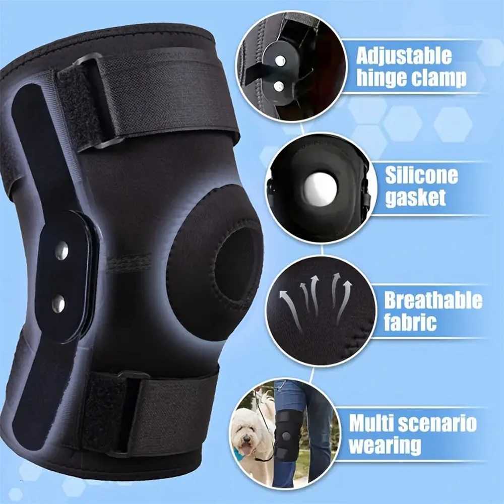 Patella Hinged Knee Braces Orthopedic For Knee Pain With Springs Compression Removable Steel Splint Support Knee SleeveW251024