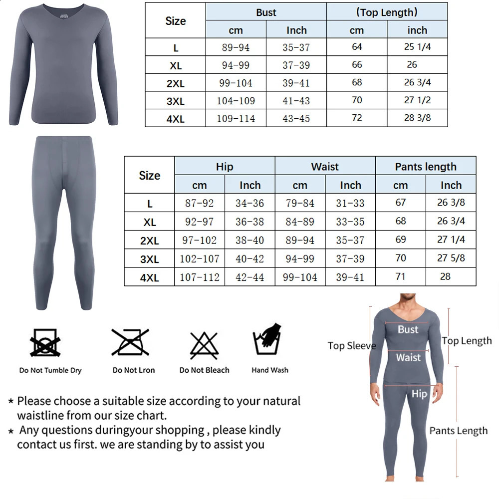 L4XL Winter Mens Brushed Thermal Underwear VNeck Long Sleeve Top Bottoming Pants Set Comfortable Pajamas 2Pcs In 251018