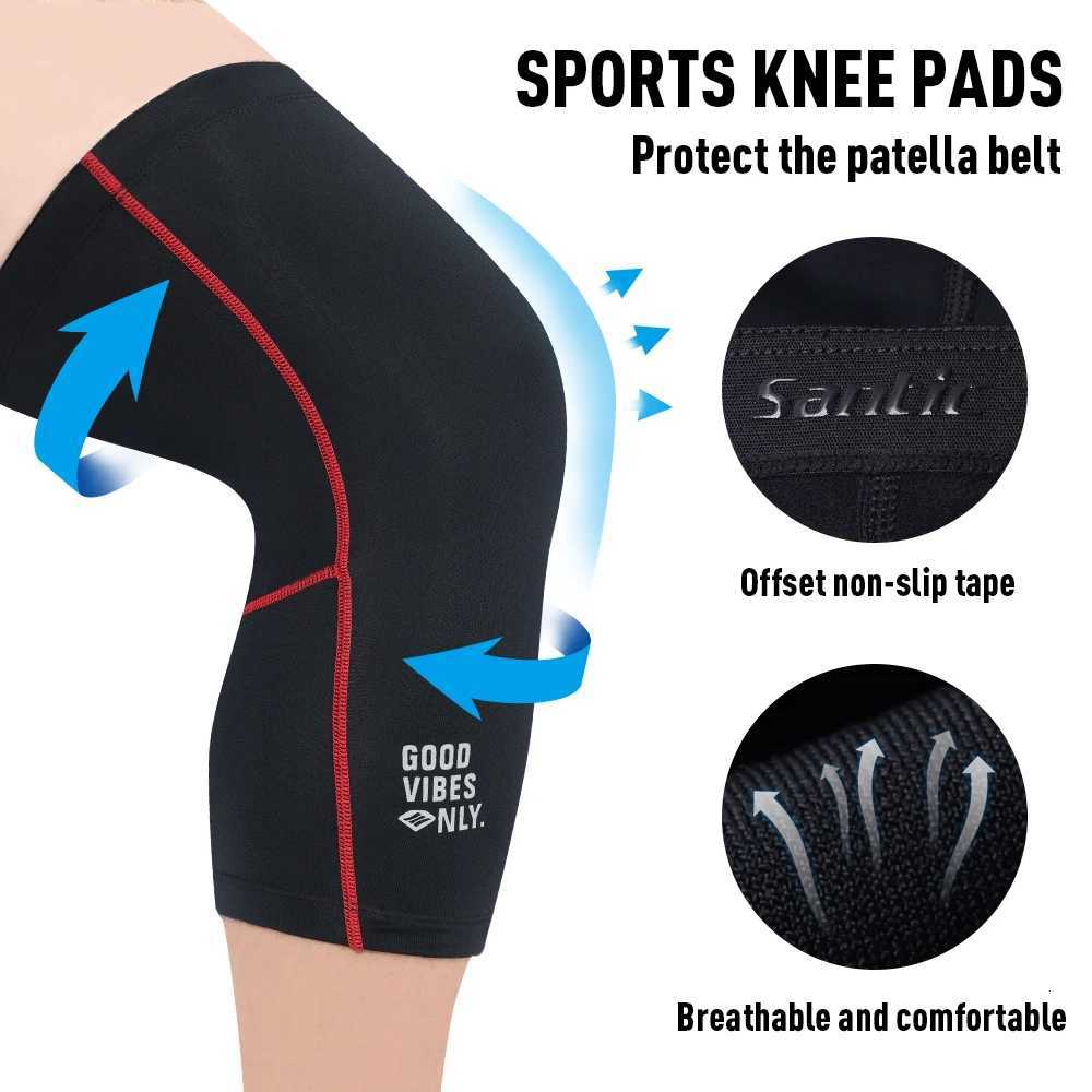 Santic Cycling Knee Pads Winter Thermal Fleece Windproof Knee Sleeve Outdoor Sports Leg Warmers MTB Bike Bicycle Protective GearW251024