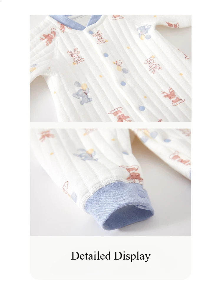 Baby Jumpsuit Clothes Winter Thickening 100 Cotton Boys Girls Cute Printed Bear Romper Infant Onesie Spring Trend 136912M 251023