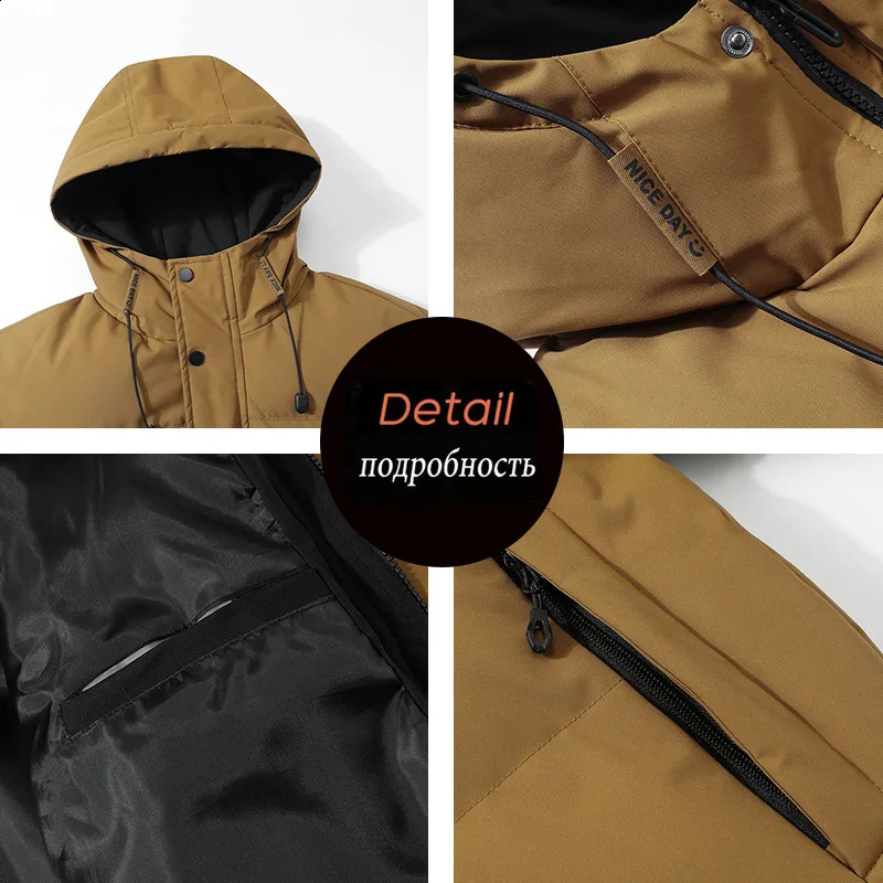 Winter Men Waterproof Windproof Casual Jacket Mens Puffer Hooded Fashion Jacket Man Outdoor Loose Thick Jacket Windbreaker Parka 251020