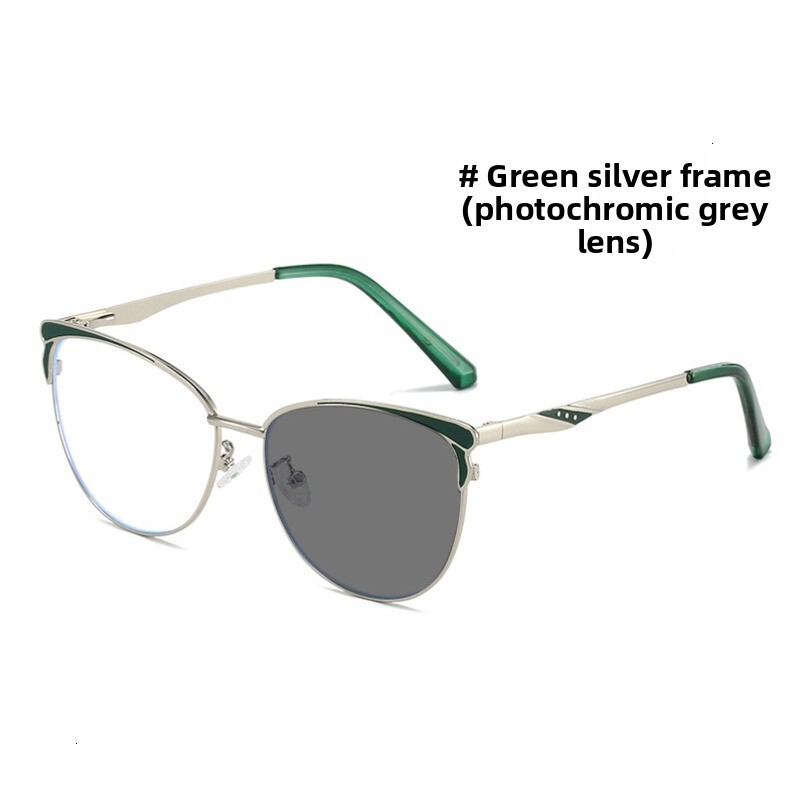 Color Changing Glasses New Fashion Frame Metal Cat Eye Anti Blue Light Fresh Style YuSt7166 Can Be Paired With Myopia