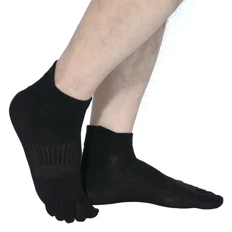 6 Pairs Solid Color Bamboo Fiber 5 Finger Socks Unisex Mesh Breathable Comfortable Deodorant Protect Ankle Short Socks with Toes 251023