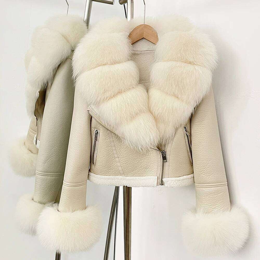 Reality Winter Real Cuffs Clothes Women Short Faux Leather Fake Inner Jacket Female Thick Warm Coat