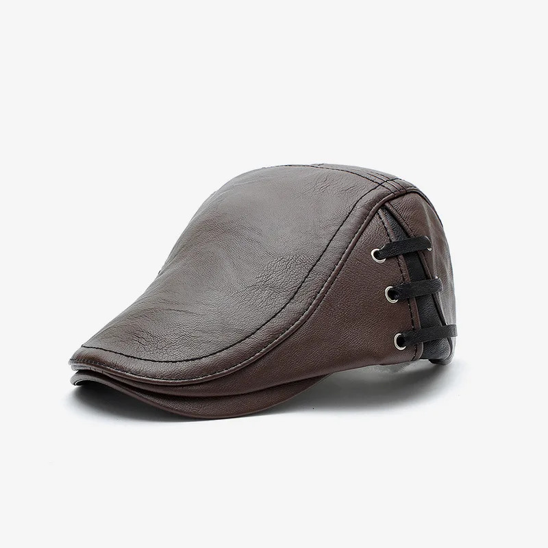 Men Retro Pu Leather sboy Caps JAMONT labeling British Painters Hats Spring Autumn Flat Cap Hip Hop Berets 251021