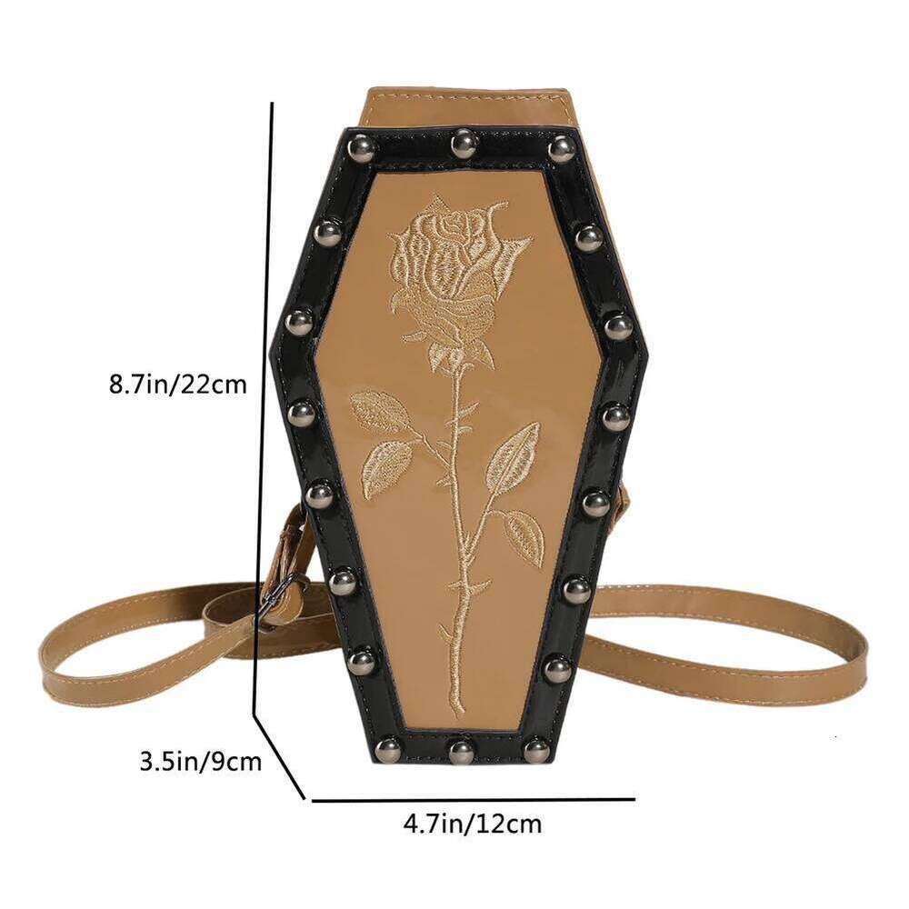 Women Gothic Crossbody Shoulder Cartoon Spider Coffin Y2k Messenger Phone Bag Halloween Sling Purse