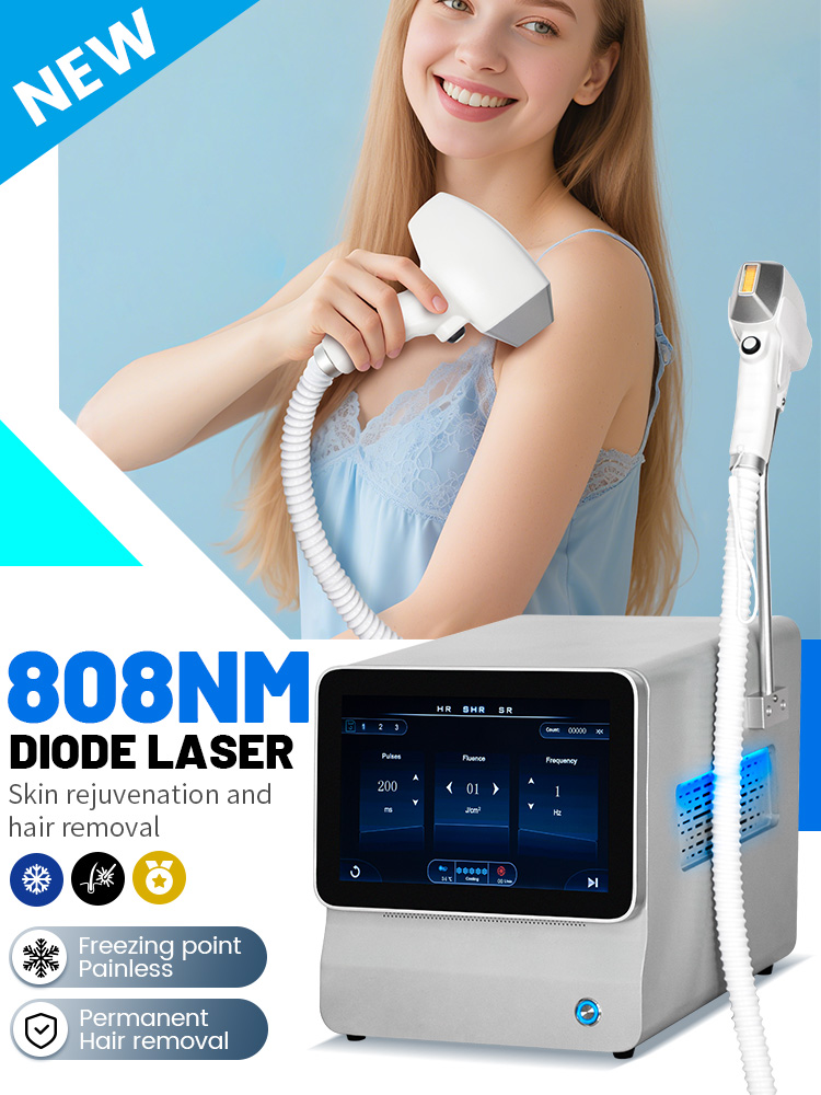 High-end Diode Laser Hair Removal Machine 3 Wavelength 755 1064 808nm Laser Ice Platinum Permanent Painless Hair Removal