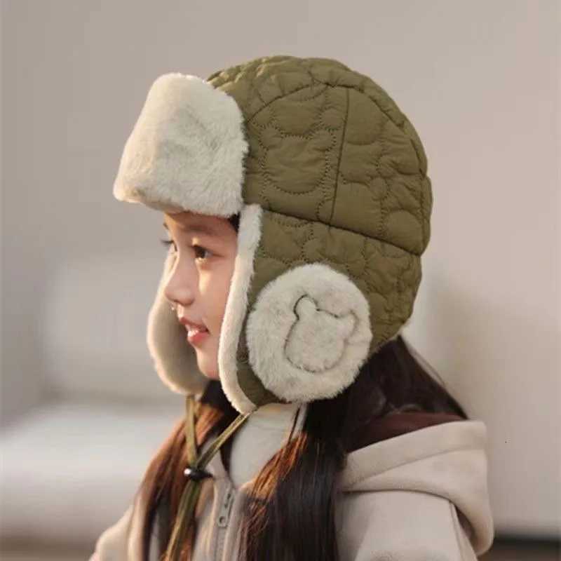 Kids Hats Winter For 15Y Boys And Girls Plush Lei Feng Hats Warm Ear Protective Hats Cute Thick Windproof Pullover HatsL251024
