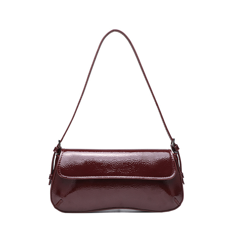 New Model Polished Baguette Bag Women Simple Design Luxury Textured Versatile Shoulder Bag Underarm Purse