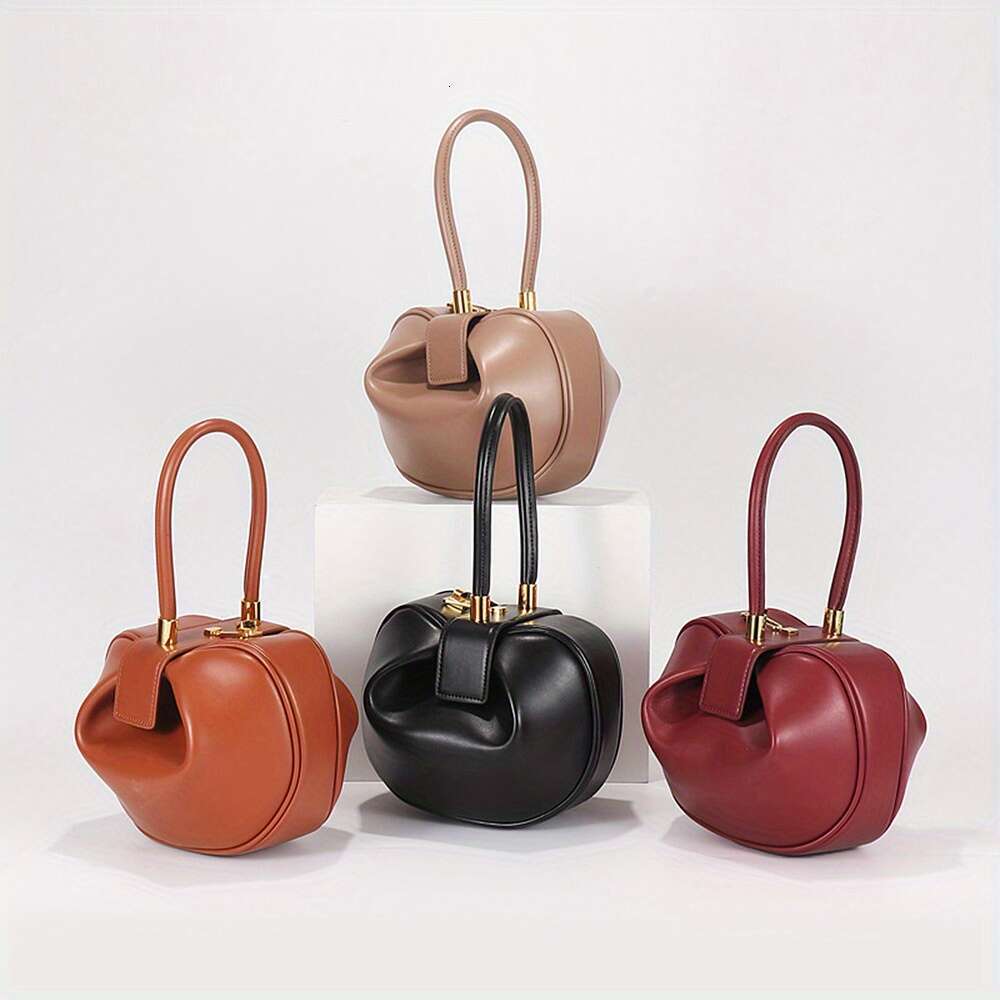 Women's Large Capacity Genuine Leather Handbag Elegant Underarm/Shoulder Purse With Snap Closure, Spacious Interior For Work, Travel, Everyday Av
